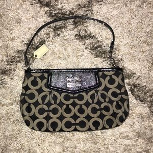 Black and gray coach wristlet